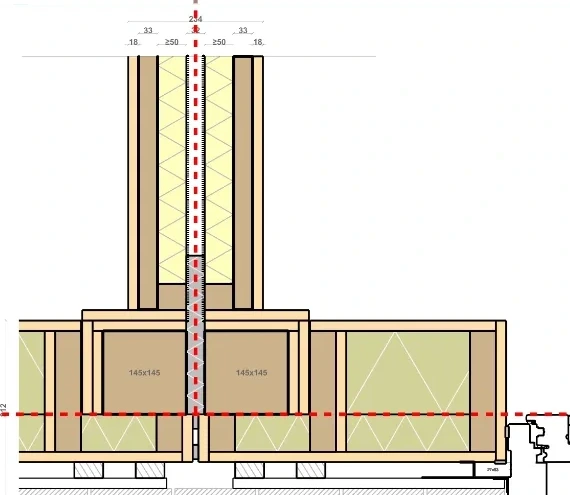 Detail 1: Two modules at the facade
