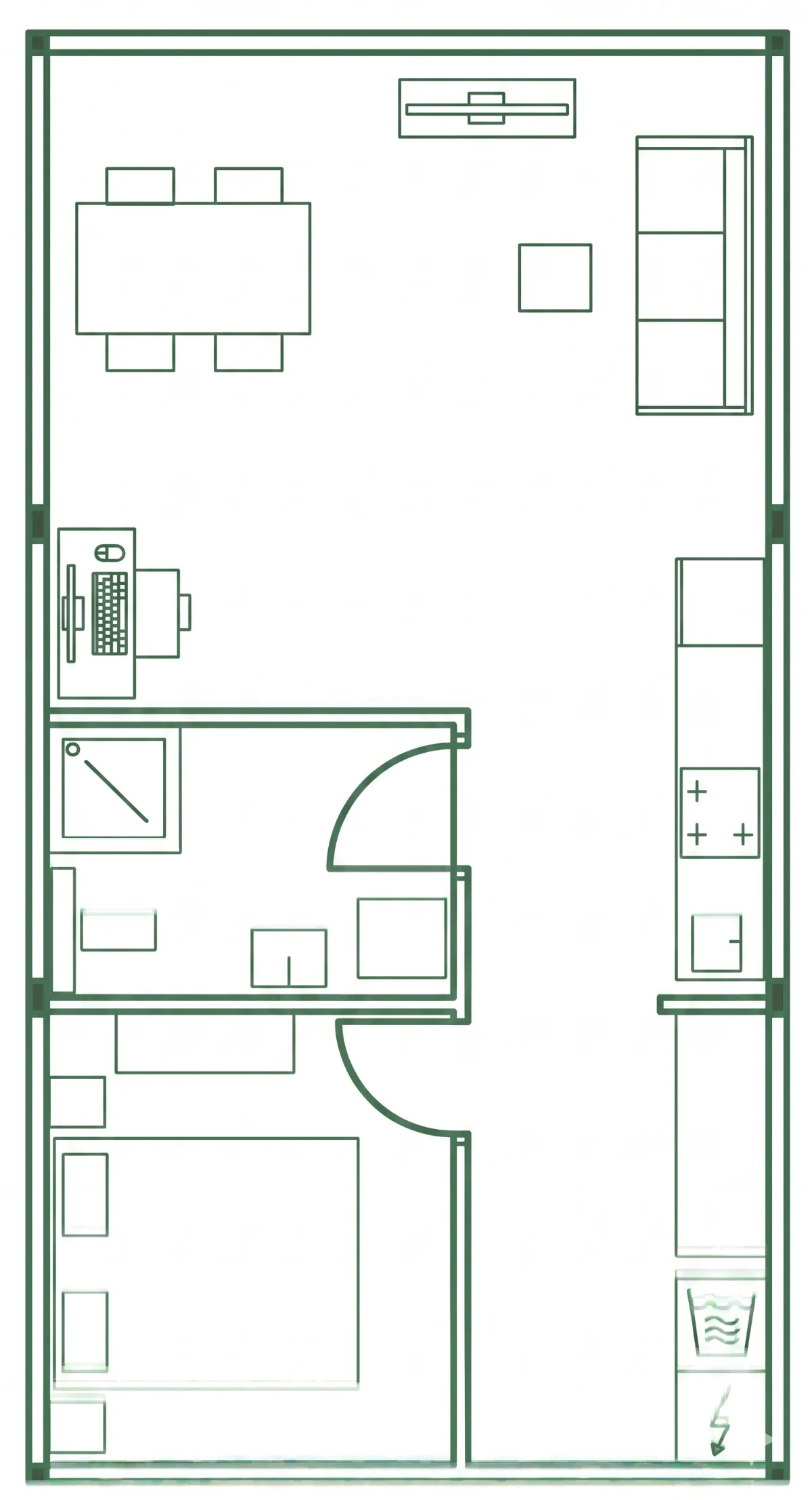 Floor plan with the most common wall types in a Sustainer project